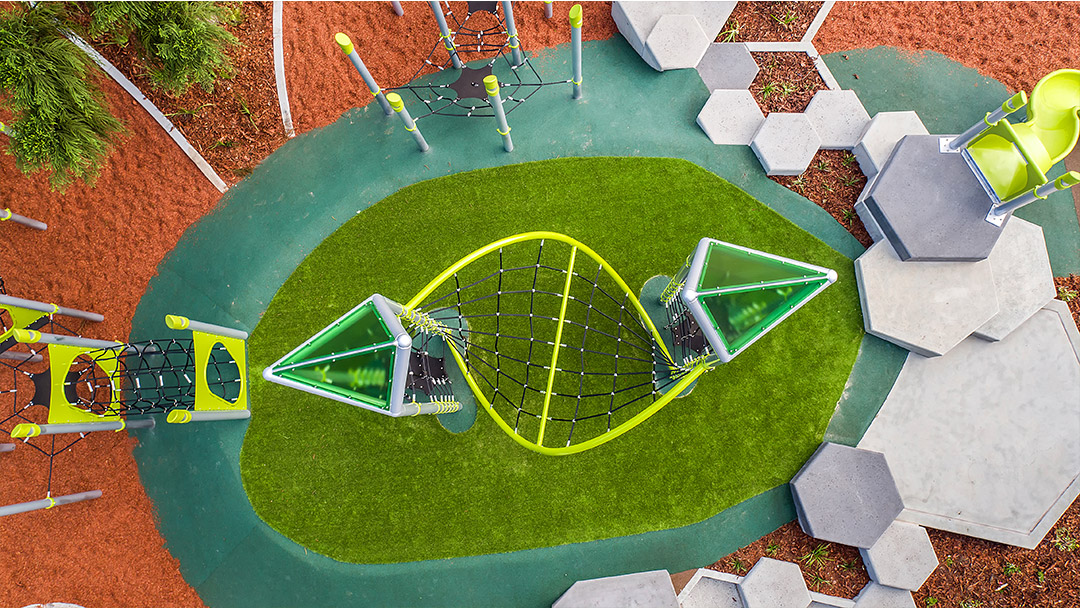 Pine Rivers Park aerial view of playground