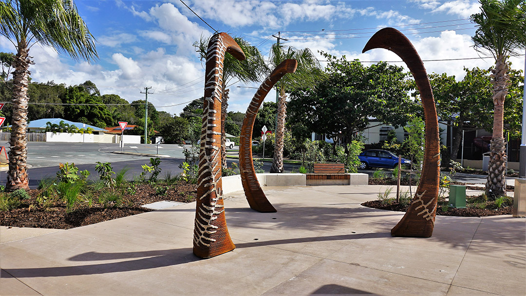 Timari Streetscape entrance art sculptures