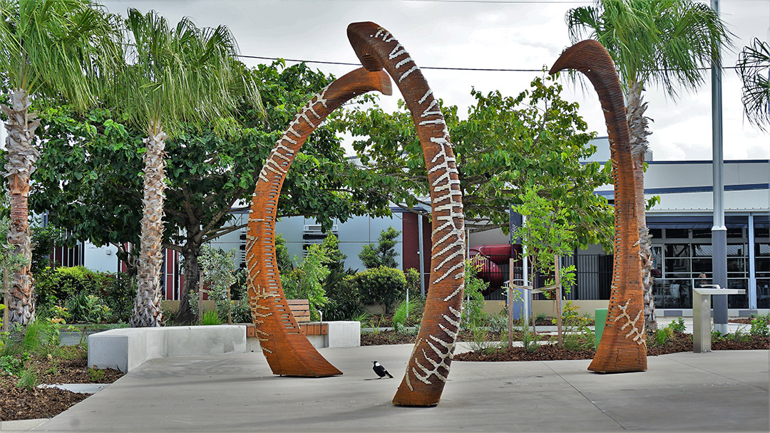 Timari Streetscape entrance art sculptures