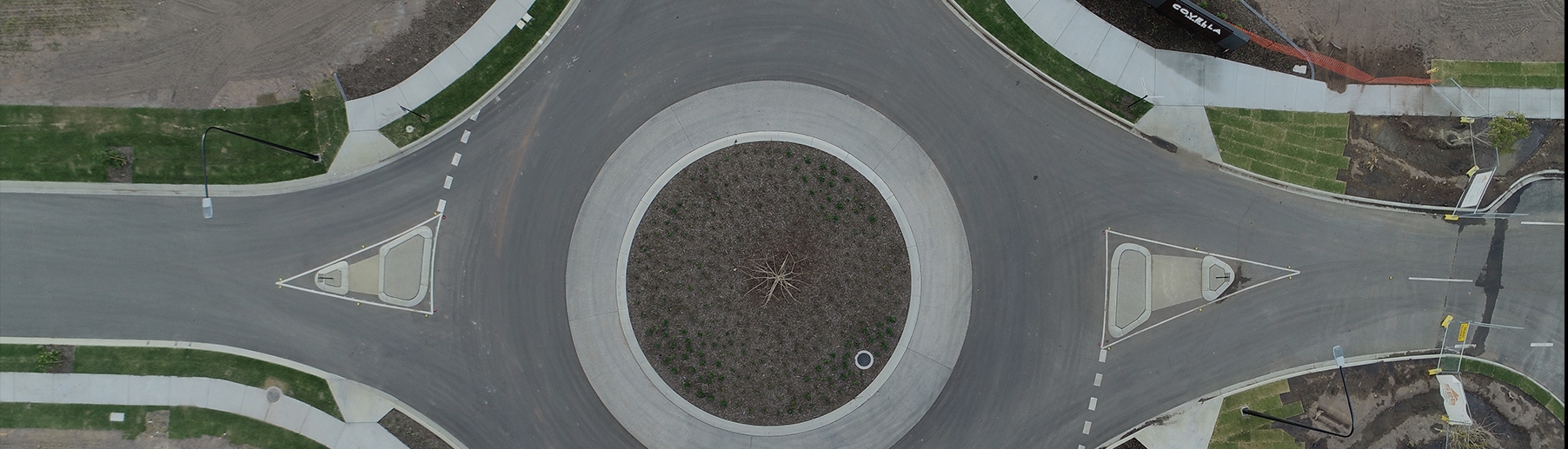 aerial view of roundabout