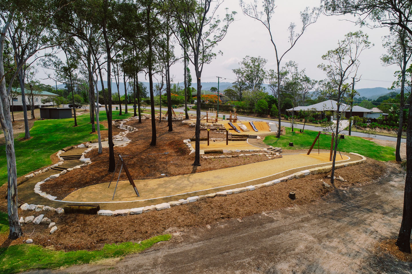 Nature Play Gilston Park playground construction project on the Gold Coast by TLCC